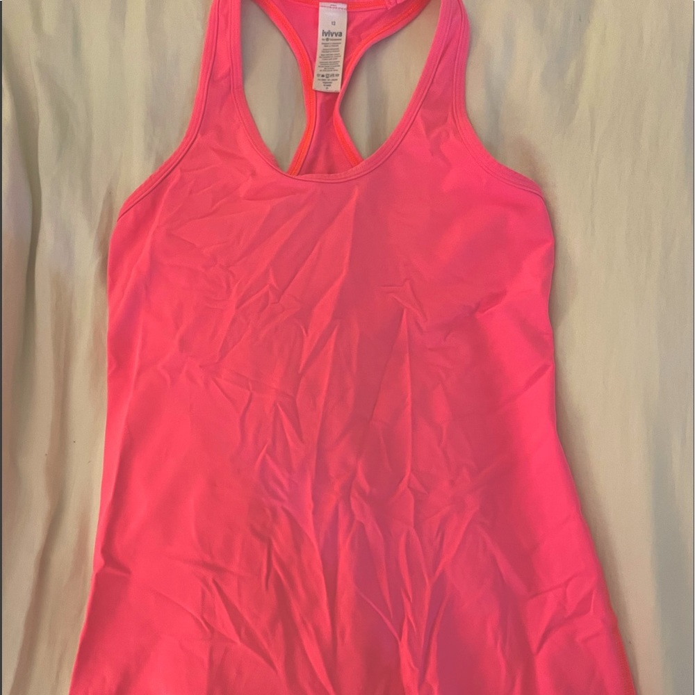 Bright pink ivivva tank top size 12